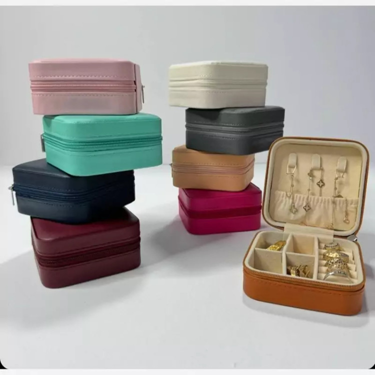 کیف جواهر چرمی جعبه جواهر چرمی زیپدار